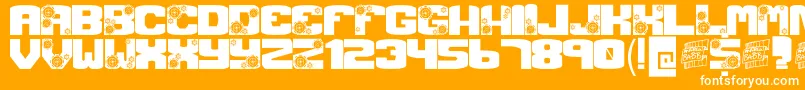 GCRANK Font – White Fonts on Orange Background