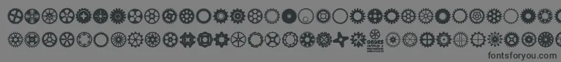 Шрифт Gears Icons – чёрные шрифты на сером фоне