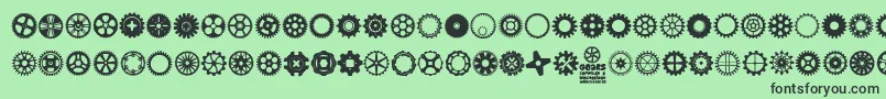 フォントGears Icons – 緑の背景に黒い文字