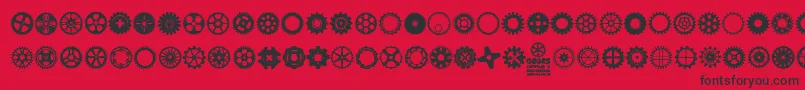 Шрифт Gears Icons – чёрные шрифты на красном фоне