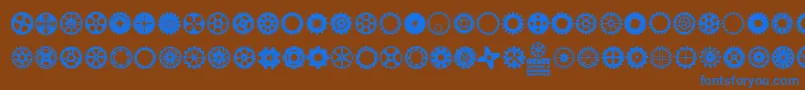 fuente Gears Icons – Fuentes Azules Sobre Fondo Marrón