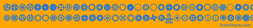 fuente Gears Icons – Fuentes Azules Sobre Fondo Naranja