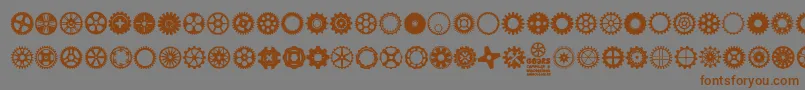 fuente Gears Icons – Fuentes Marrones Sobre Fondo Gris