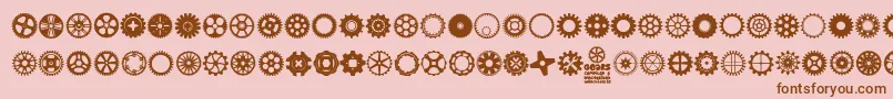 fuente Gears Icons – Fuentes Marrones Sobre Fondo Rosa