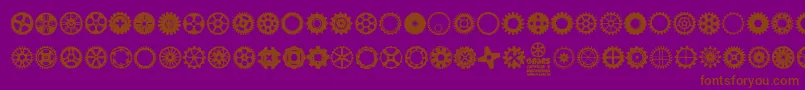 fuente Gears Icons – Fuentes Marrones Sobre Fondo Morado