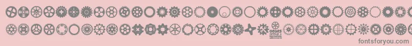 Gears Icons-fontti – harmaat kirjasimet vaaleanpunaisella taustalla