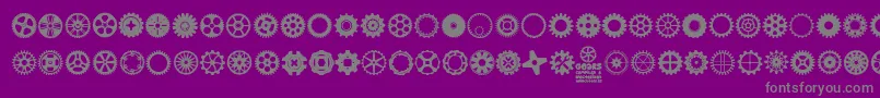 Gears Icons Font – Gray Fonts on Purple Background