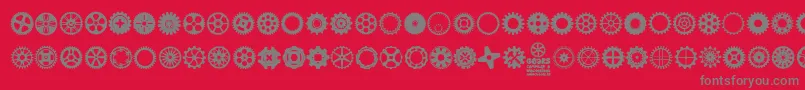 フォントGears Icons – 赤い背景に灰色の文字