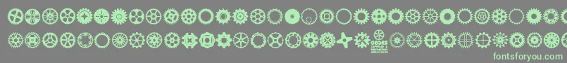 フォントGears Icons – 灰色の背景に緑のフォント