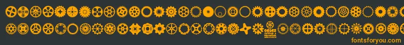 フォントGears Icons – 黒い背景にオレンジの文字