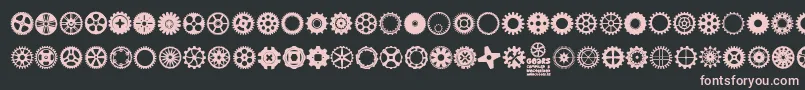 フォントGears Icons – 黒い背景にピンクのフォント