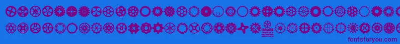 Gears Icons Font – Purple Fonts on Blue Background