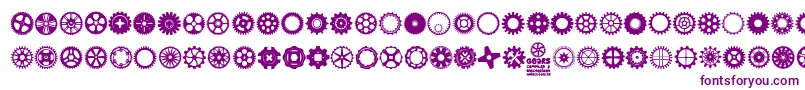 フォントGears Icons – 白い背景に紫のフォント