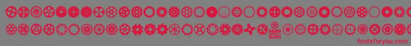 fuente Gears Icons – Fuentes Rojas Sobre Fondo Gris