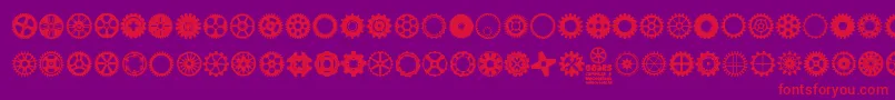 Gears Icons Font – Red Fonts on Purple Background