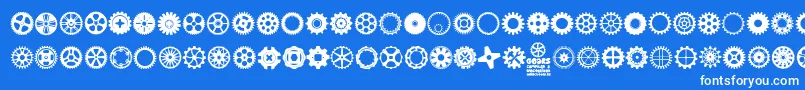 Gears Icons Font – White Fonts on Blue Background