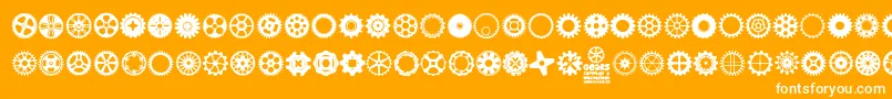 Gears Icons Font – White Fonts on Orange Background