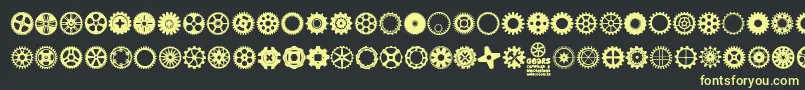 Czcionka Gears Icons – żółte czcionki na czarnym tle