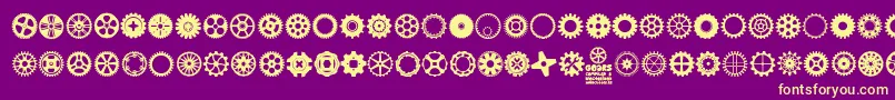 フォントGears Icons – 紫の背景に黄色のフォント