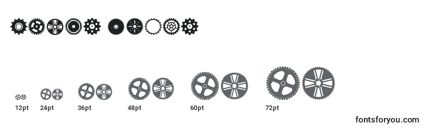 Размеры шрифта Gears Icons