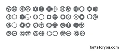 Przegląd czcionki Gears Icons