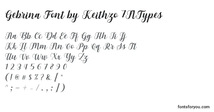 A fonte Gebrina Font by Keithzo 7NTypes – alfabeto, números, caracteres especiais