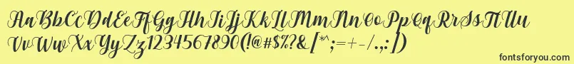 フォントGebrina Font by Keithzo 7NTypes – 黒い文字の黄色い背景