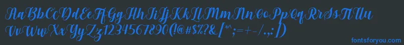 Gebrina Font by Keithzo 7NTypes-fontti – siniset fontit mustalla taustalla