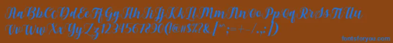 Czcionka Gebrina Font by Keithzo 7NTypes – niebieskie czcionki na brązowym tle