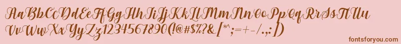 Gebrina Font by Keithzo 7NTypes Font – Brown Fonts on Pink Background
