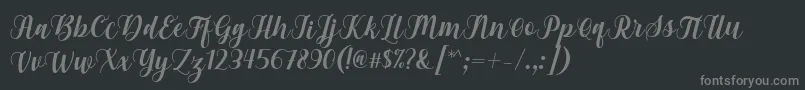 Gebrina Font by Keithzo 7NTypes Font – Gray Fonts on Black Background