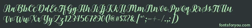 フォントGebrina Font by Keithzo 7NTypes – 黒い背景に緑の文字