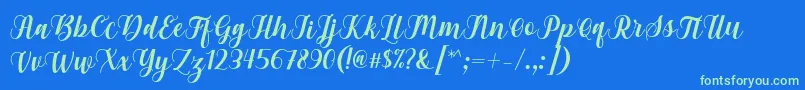 Gebrina Font by Keithzo 7NTypes-Schriftart – Grüne Schriften auf blauem Hintergrund