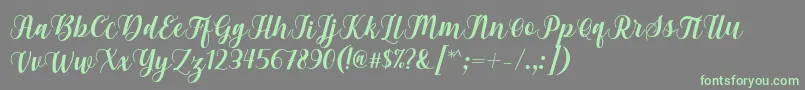 Gebrina Font by Keithzo 7NTypes Font – Green Fonts on Gray Background