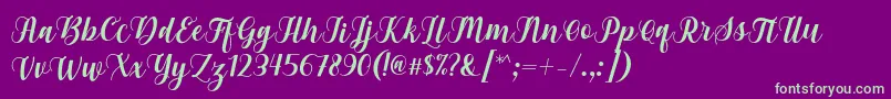 Gebrina Font by Keithzo 7NTypes Font – Green Fonts on Purple Background