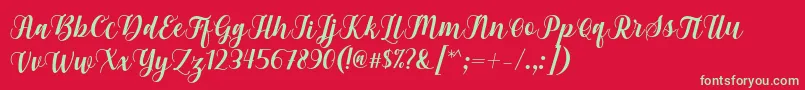 Fonte Gebrina Font by Keithzo 7NTypes – fontes verdes em um fundo vermelho