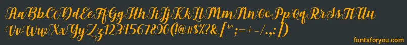 Fonte Gebrina Font by Keithzo 7NTypes – fontes laranjas em um fundo preto