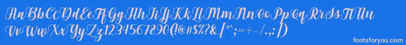 フォントGebrina Font by Keithzo 7NTypes – ピンクの文字、青い背景