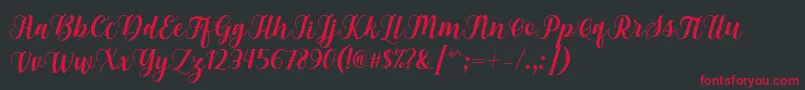Gebrina Font by Keithzo 7NTypes Font – Red Fonts on Black Background