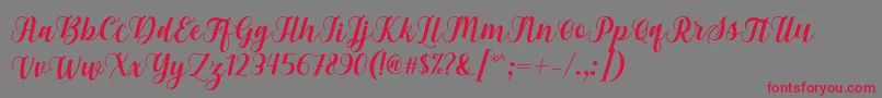 フォントGebrina Font by Keithzo 7NTypes – 赤い文字の灰色の背景