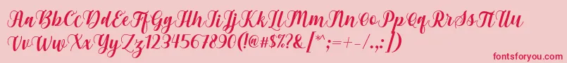 Gebrina Font by Keithzo 7NTypes Font – Red Fonts on Pink Background
