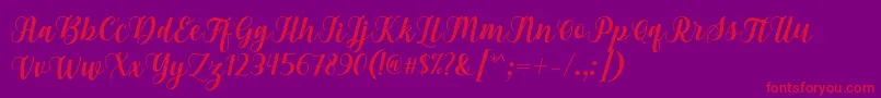 Fonte Gebrina Font by Keithzo 7NTypes – fontes vermelhas em um fundo violeta