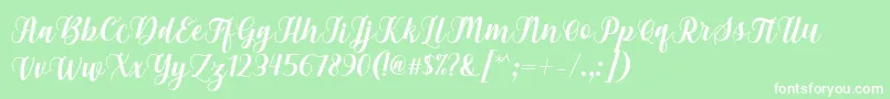Gebrina Font by Keithzo 7NTypes Font – White Fonts on Green Background