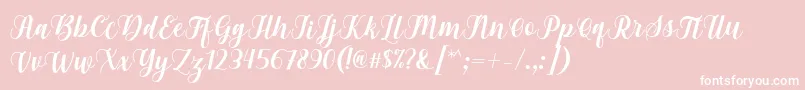 Gebrina Font by Keithzo 7NTypes-fontti – valkoiset fontit vaaleanpunaisella taustalla