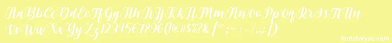 Шрифт Gebrina Font by Keithzo 7NTypes – белые шрифты на жёлтом фоне