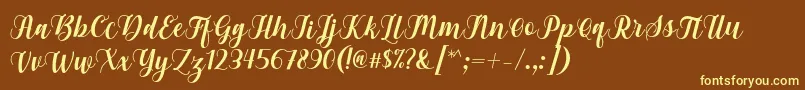 Czcionka Gebrina Font by Keithzo 7NTypes – żółte czcionki na brązowym tle