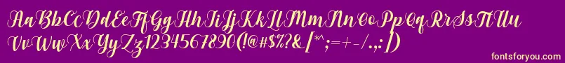 Gebrina Font by Keithzo 7NTypes Font – Yellow Fonts on Purple Background