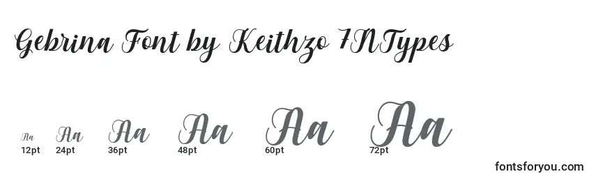 Размеры шрифта Gebrina Font by Keithzo 7NTypes