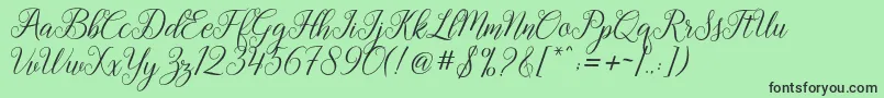 Gebrina Font – Black Fonts on Green Background