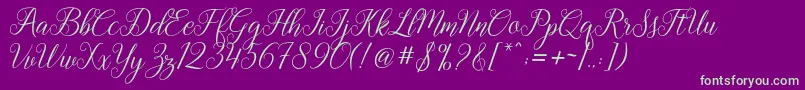 Gebrina Font – Green Fonts on Purple Background